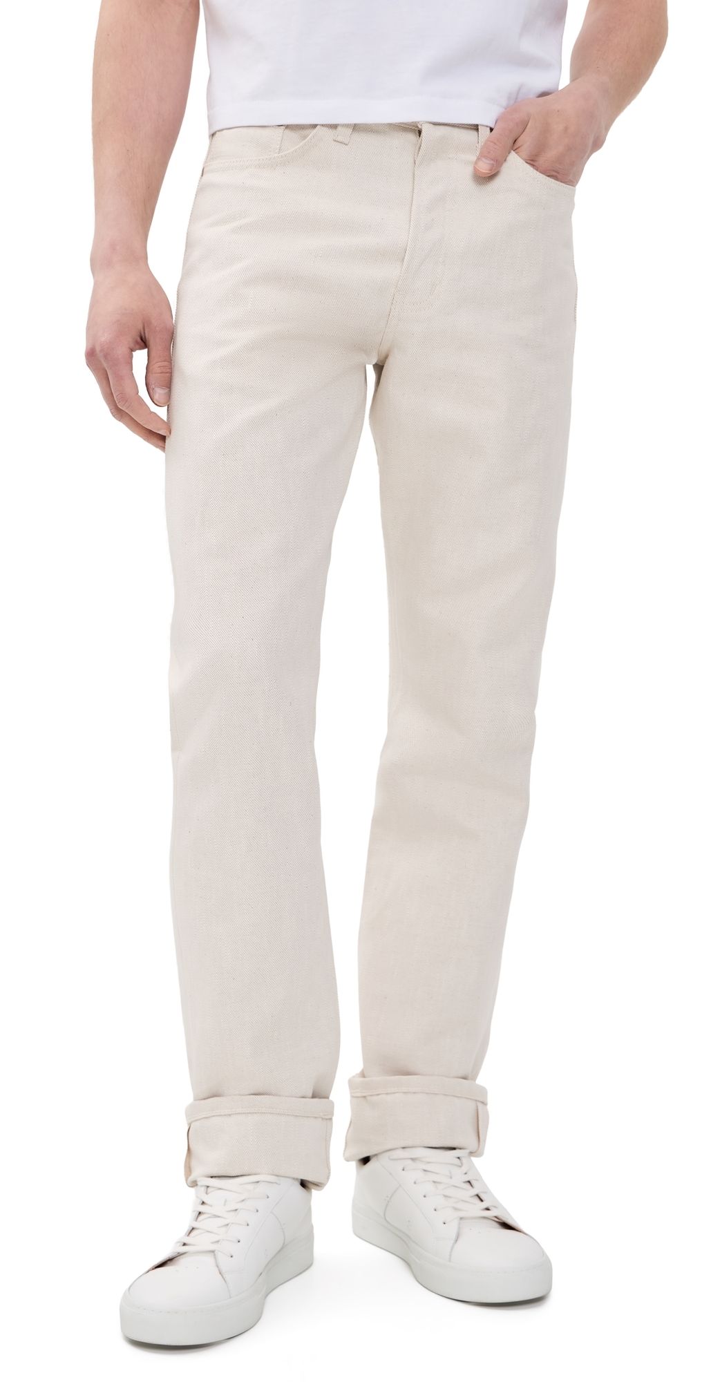 Naked & Famous Denim True Guy Tabi Selvedge Jeans Off White 31