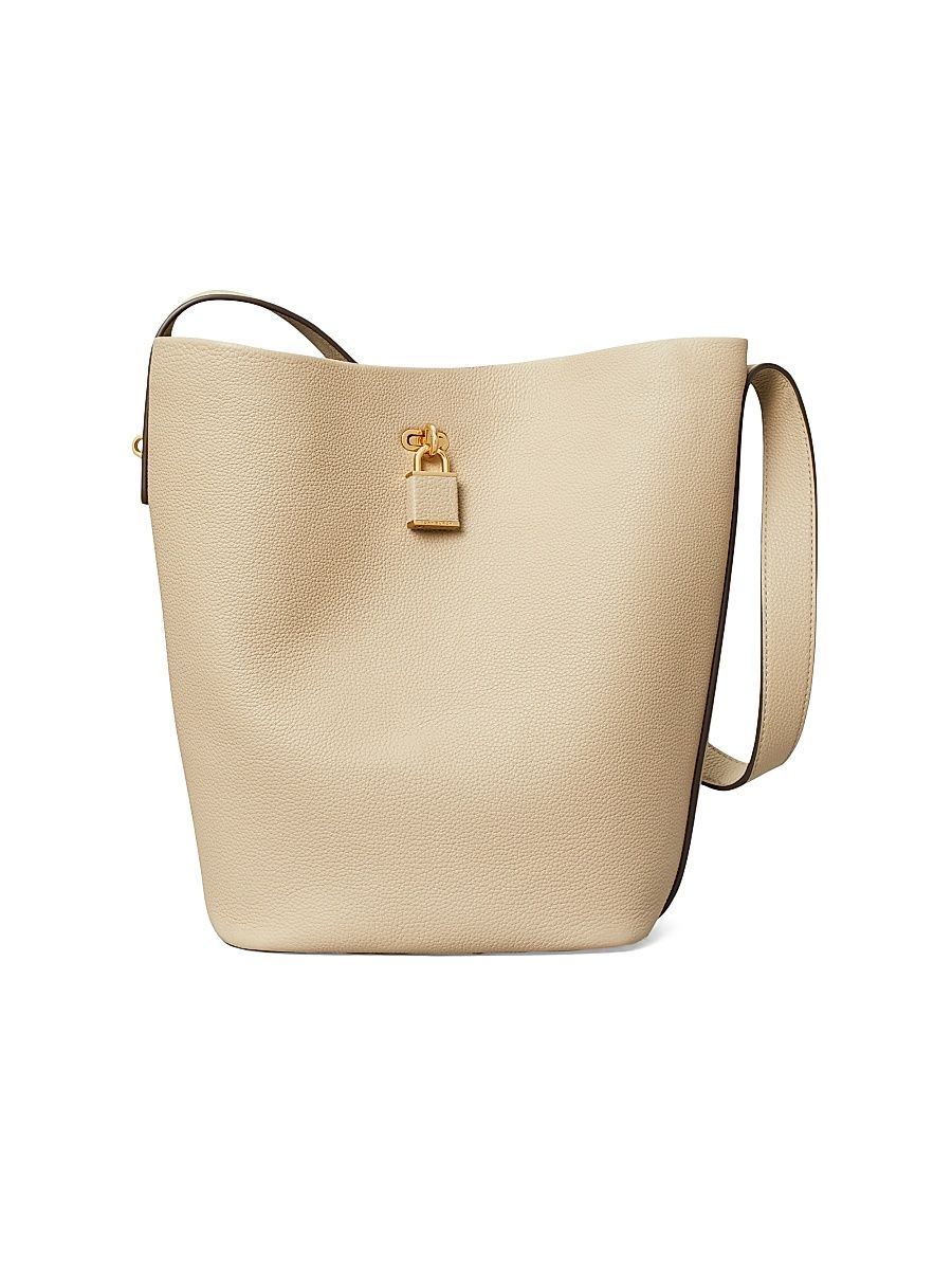 Women's Lock Slim Bucket Bag - Light Stone