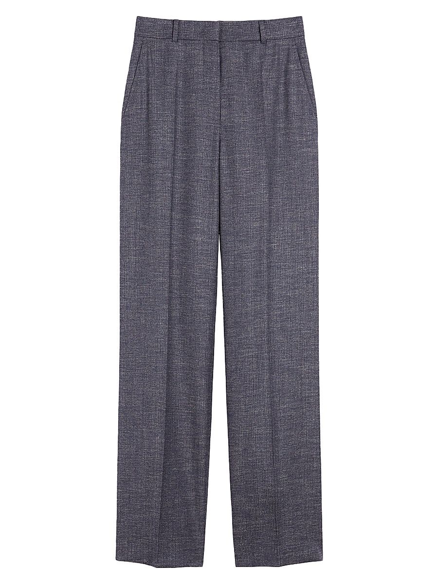 Women's Wool Blend Trousers - Navy - Size 12