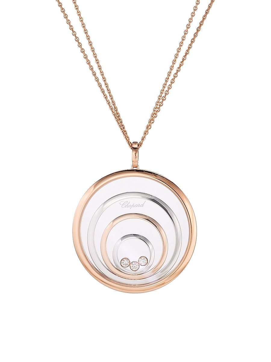 Women's Happy Spirit Two-Tone 18K Rose Gold & Diamond Pendant Necklace - Rose Gold