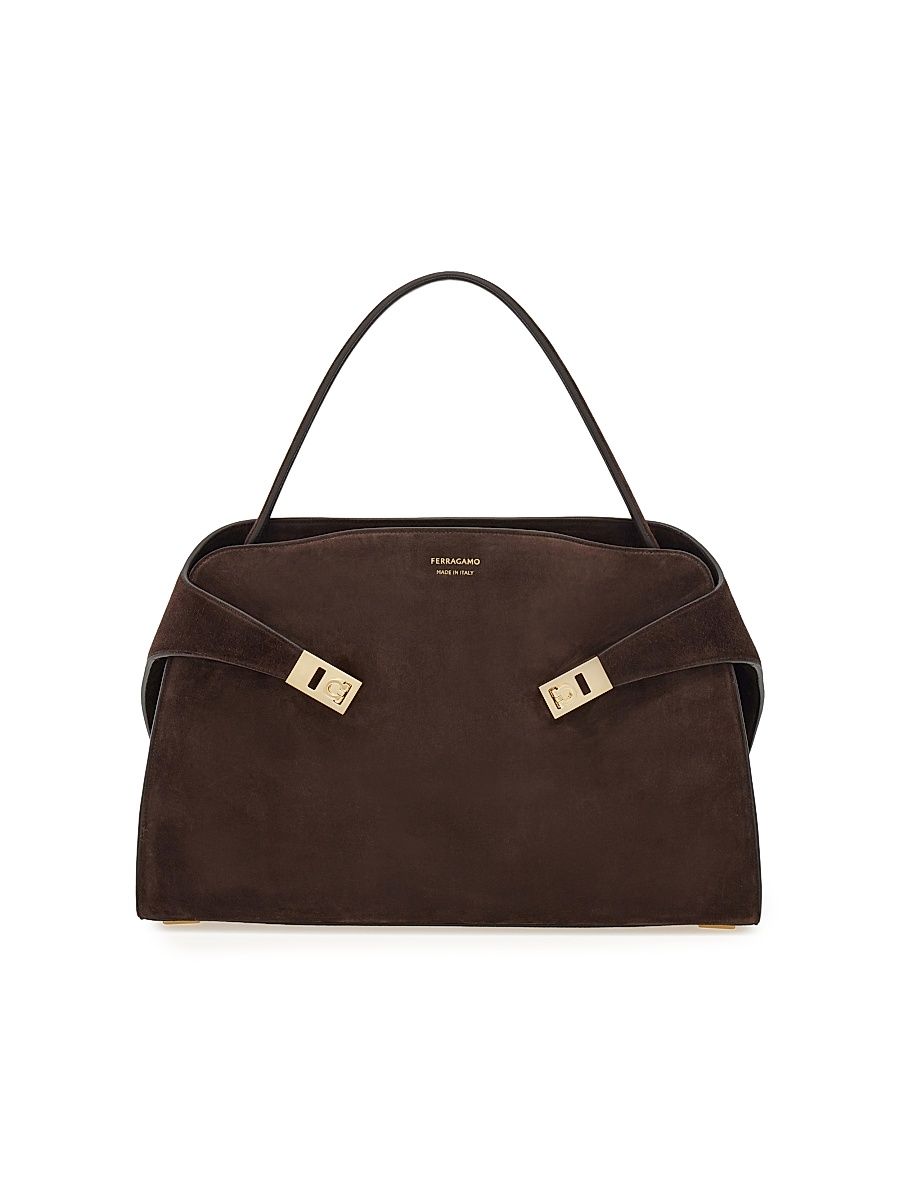 Women's Hug Suede Shoulder Bag - Brown
