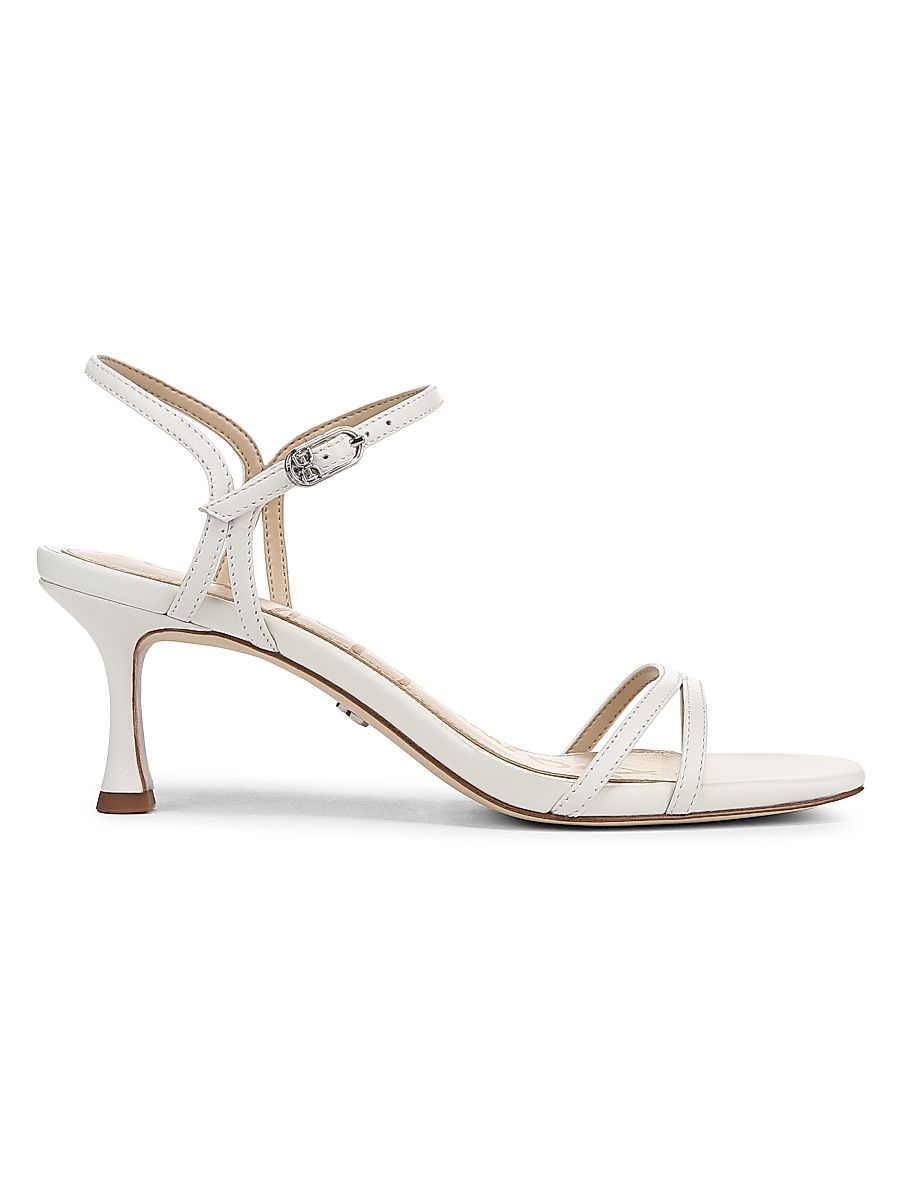 Women's Presley 65MM Leather Strappy Sandals - Bright White - Size 11