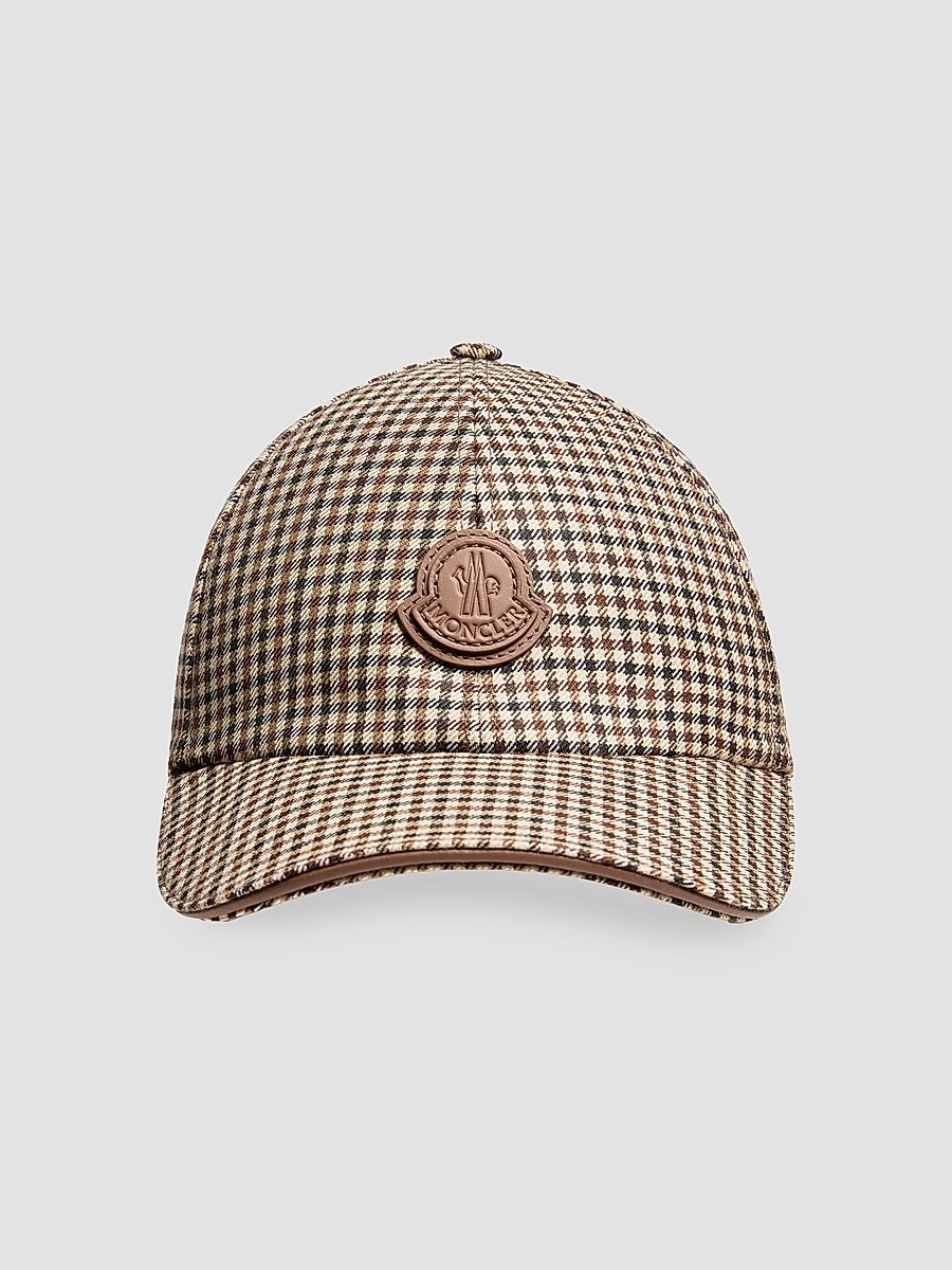 Men's Baseball Hat in Wool - Beige Black