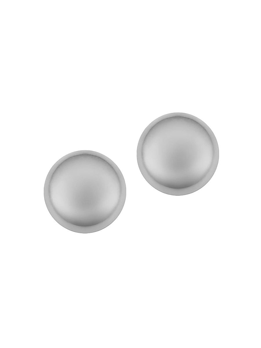 Women's 14K White Gold Buttoned Up Studs - White Gold
