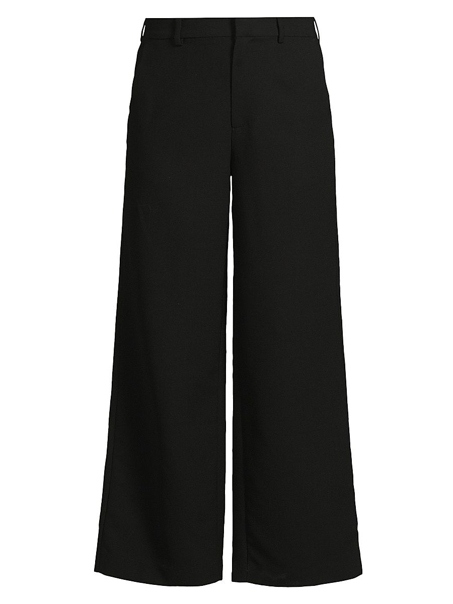 Women's Merce Wide-Leg Wool Pants - Black - Size XL