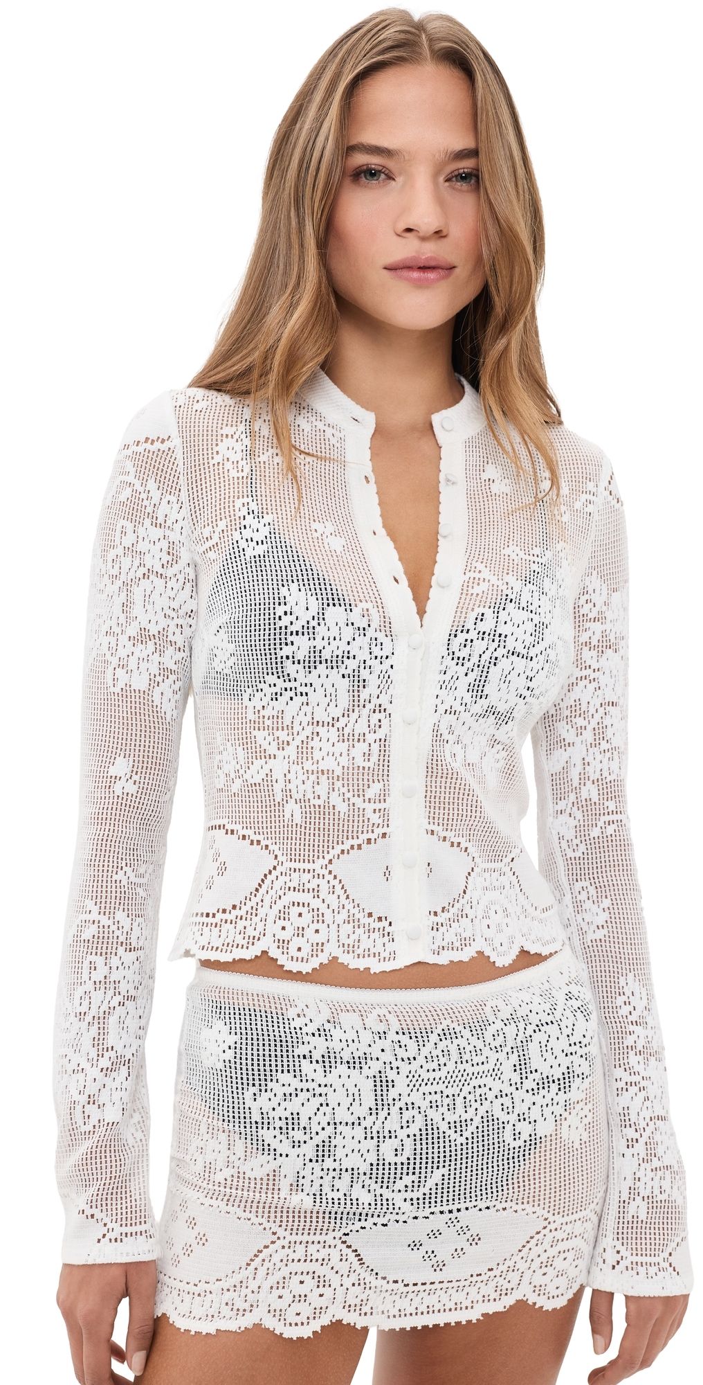 With Jéan Belinda Cardigan White L