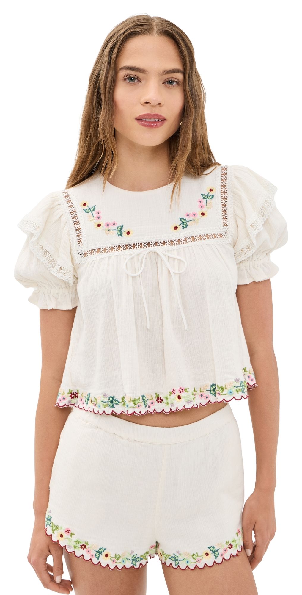 For Love & Lemons Leah Top Cream XS