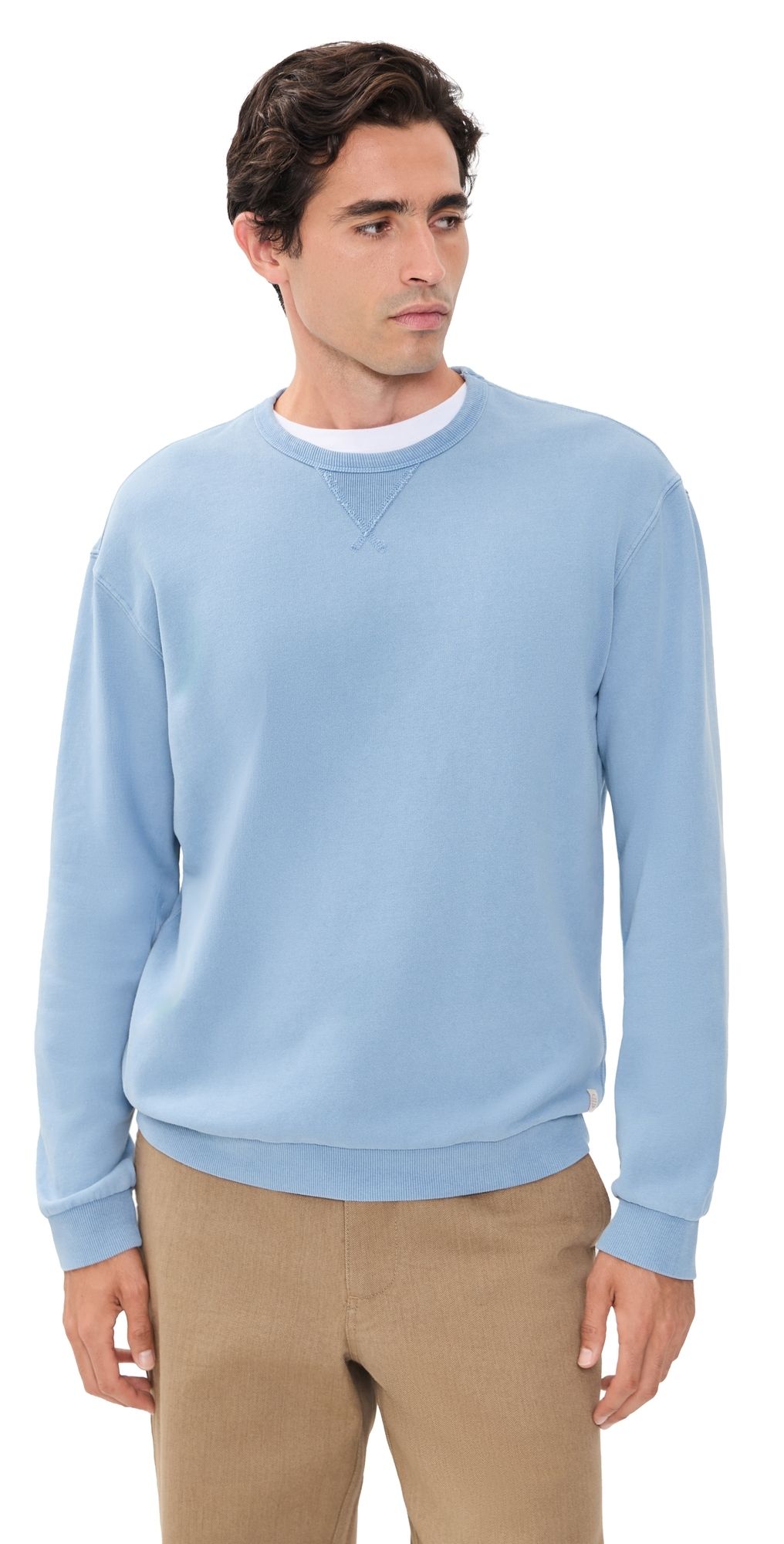 Marine Layer Relaxed Cloud 9 Fleece Crew Neck Sweatshirt Coastal Blue L