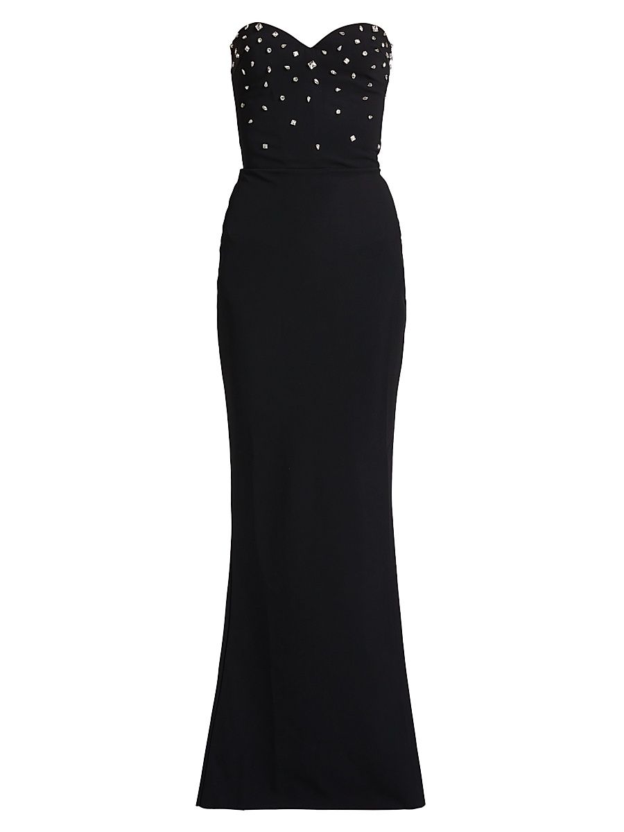Women's Mahta Crystal-Embellished Strapless Gown - Black - Size 8