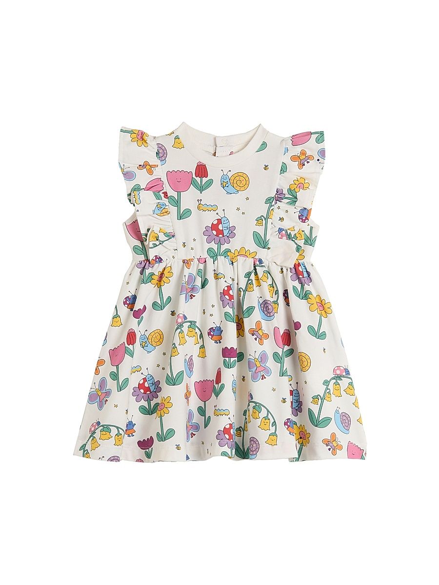 Baby Girl's & Little Girl's Floral Cotton Dress - White - Size 2