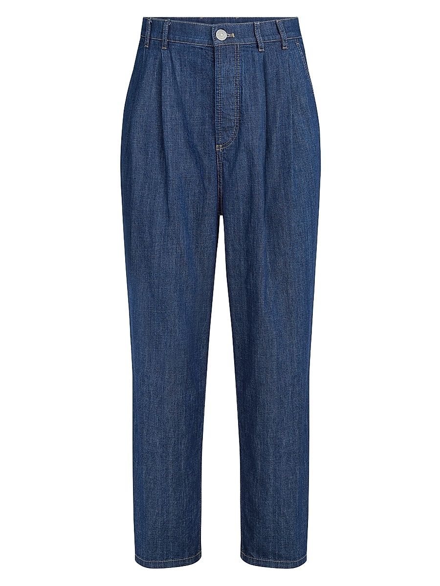 Men's Lightweight Denim Iconic Fit Five Pocket Trousers - Dark Denim - Size 48