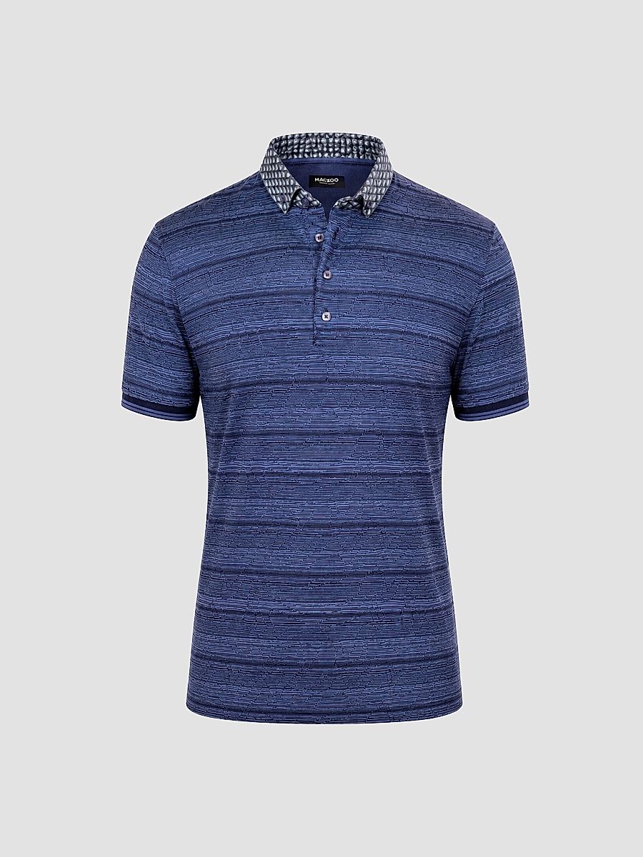 Men's Knit Polo Shirt - Blue - Size XXXXL