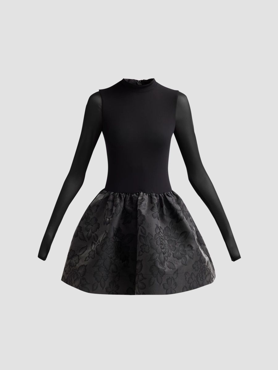 ALICE + OLIVIA Women's Chara Mixed-Media Mini Dress - Black - Size 14