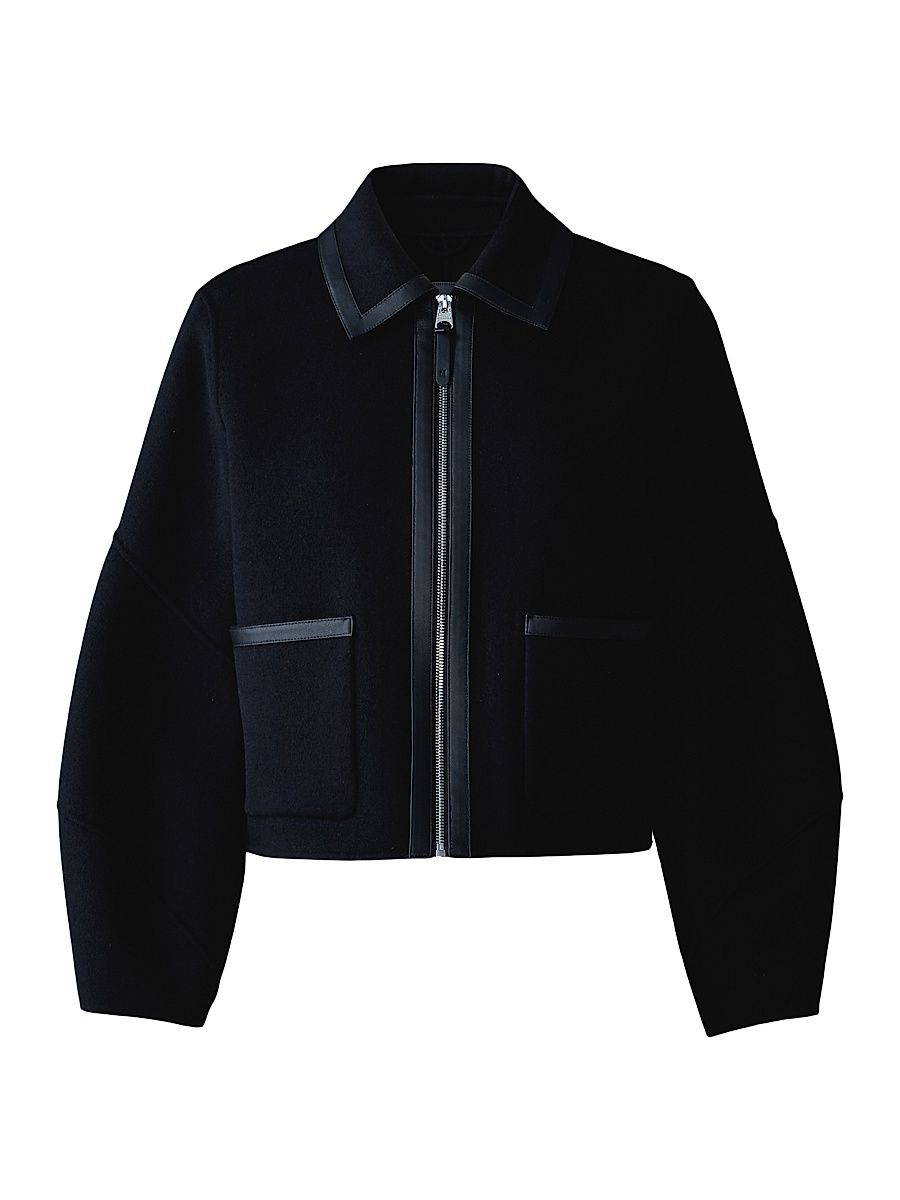 Women's Solana Wool Balloon-Sleeve Jacket - Black - Size XL