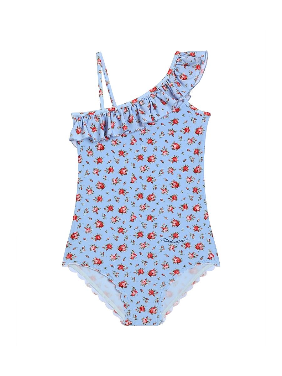 Little Girl's & Girl's Asymmetric One-Piece Swimsuit - Roselline - Size 14