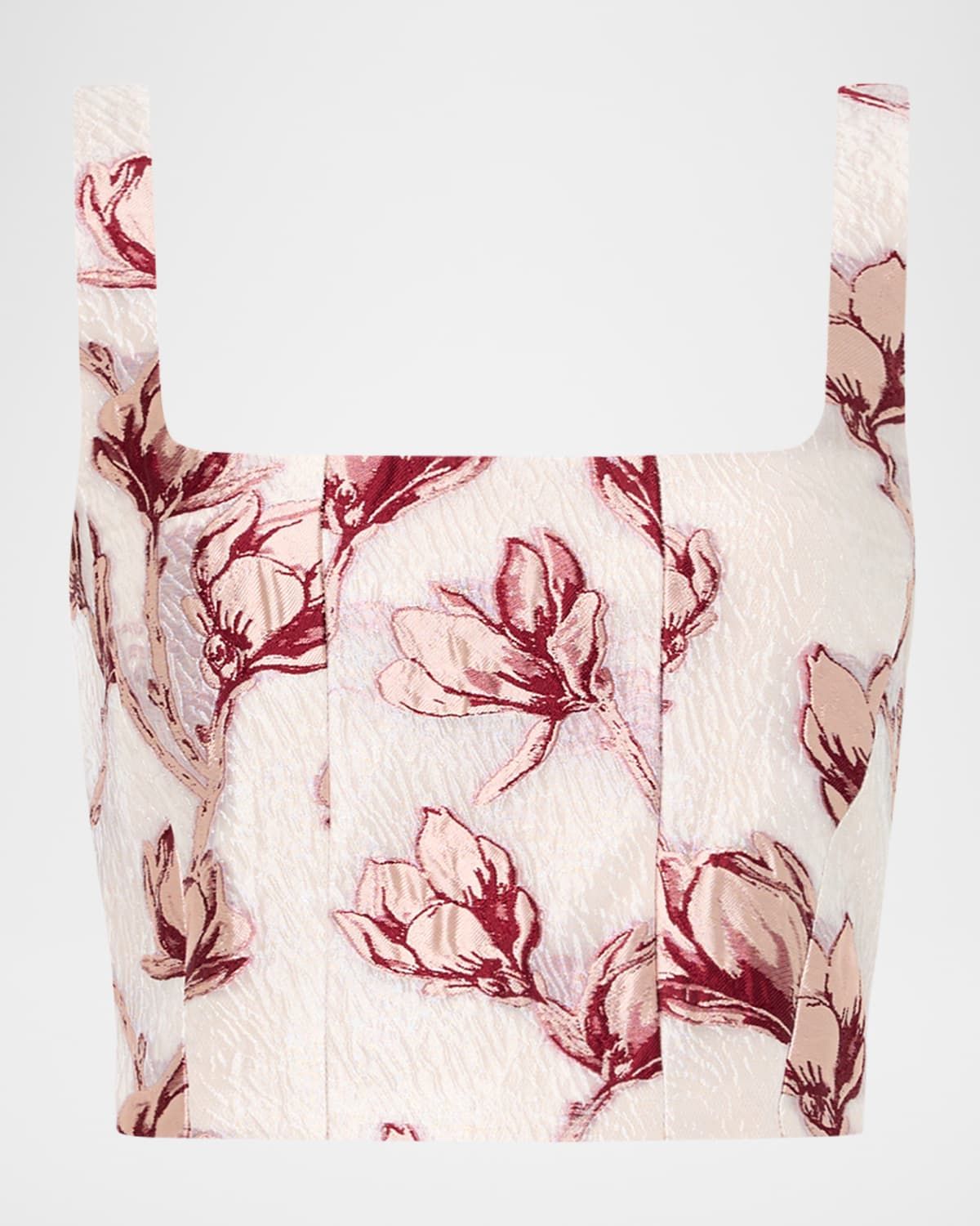 Paige Floral Jacquard Crop Top