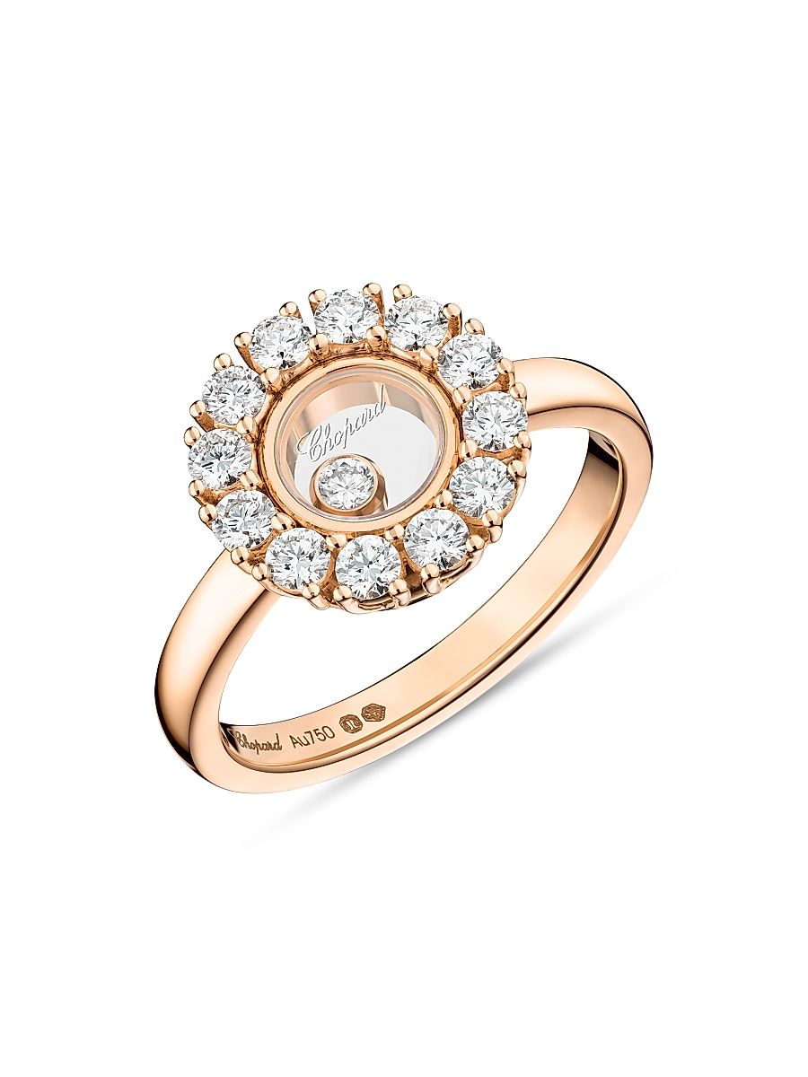 Women's Happy Diamonds 18K Rose Gold & 0.89 TCW Diamond Ring - Rose Gold - Size 6.5
