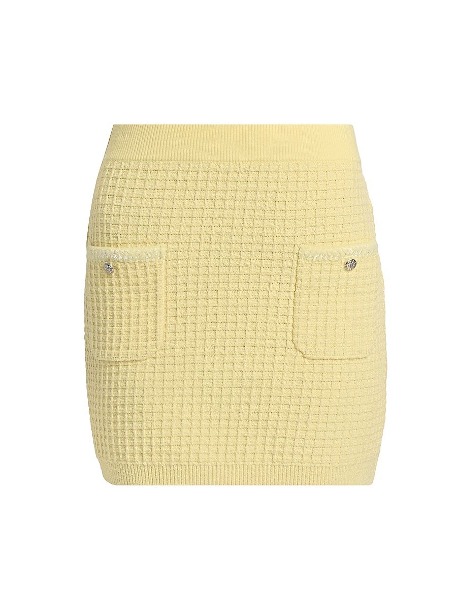 Women's Saige Textured Knit Miniskirt - Yellow - Size XS