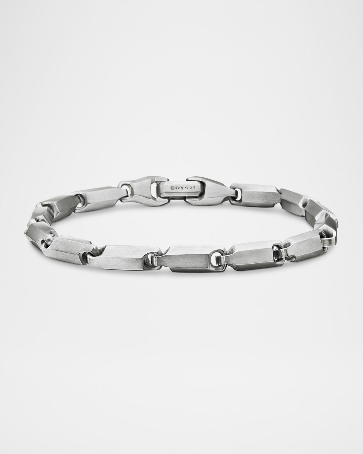 Men & apos;s Faceted Chain Link Bracelet in Silver, 3mm