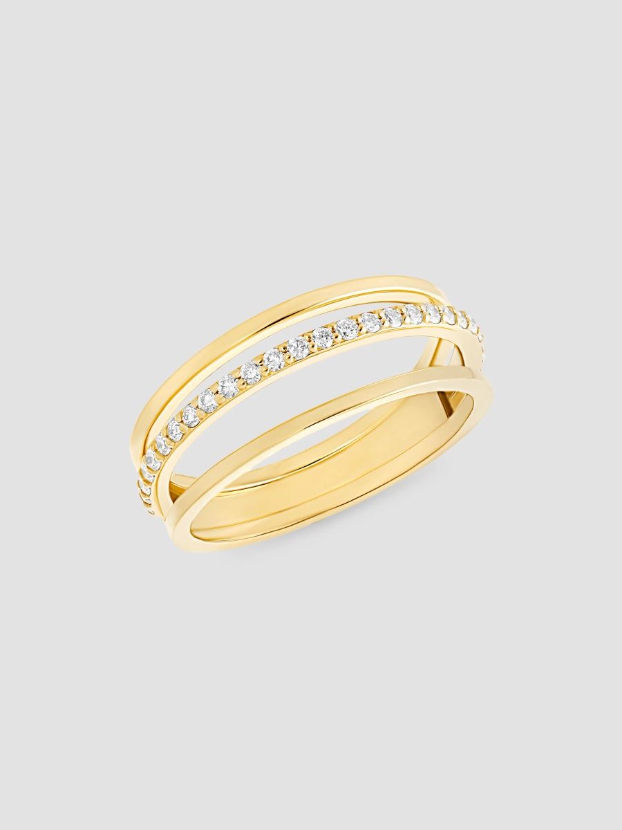Lana Women's 14K Yellow Gold & 0.27 TCW Diamond Triple-Band Ring - Yellow Gold - Size 6