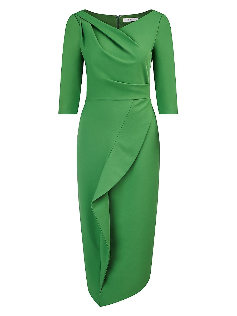 Women's Joelle Ruffled Midi-Dress - Lush Green - Size 2