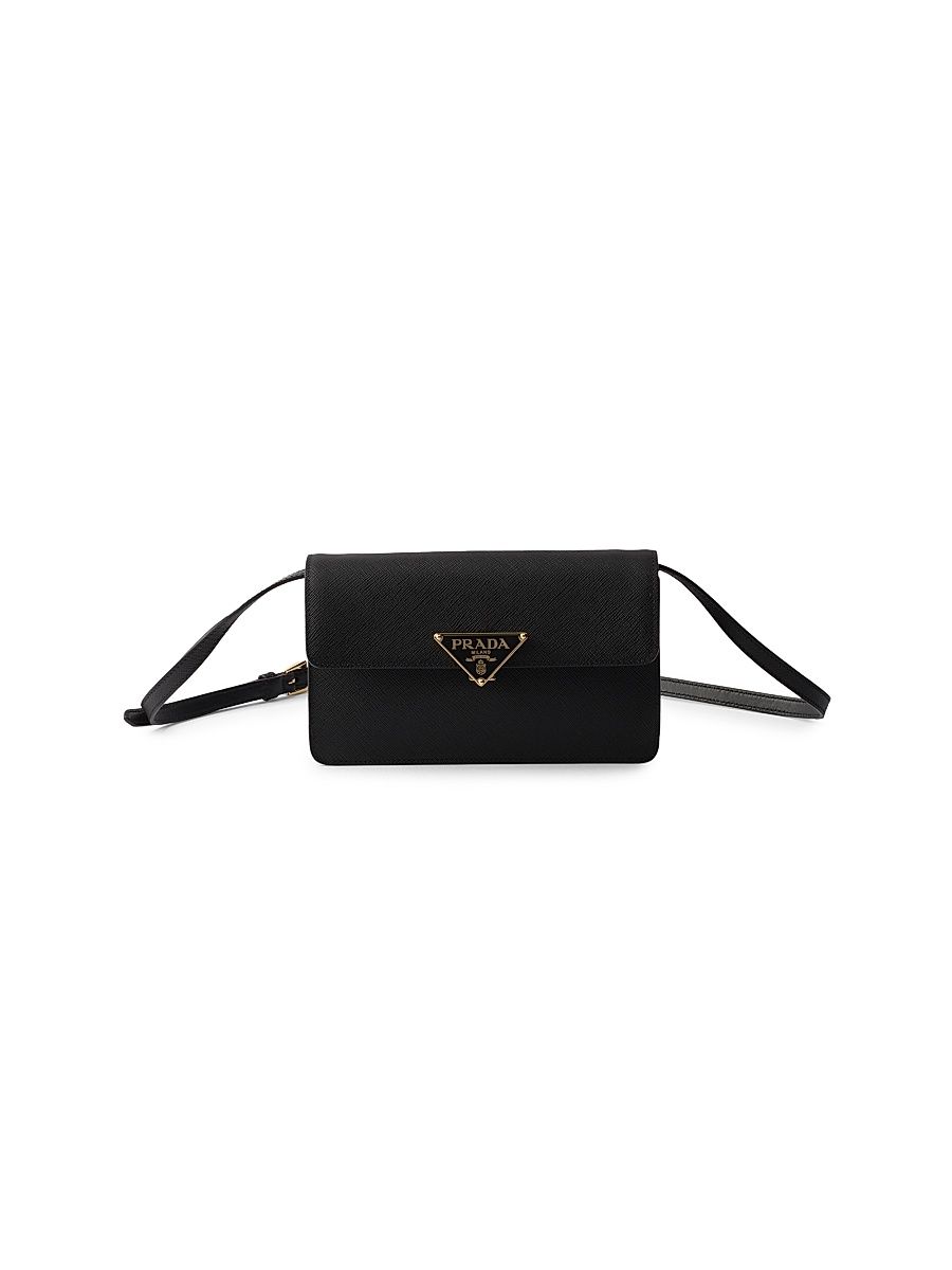 Women's Mini Saffiano Leather Crossbody Bag - Black