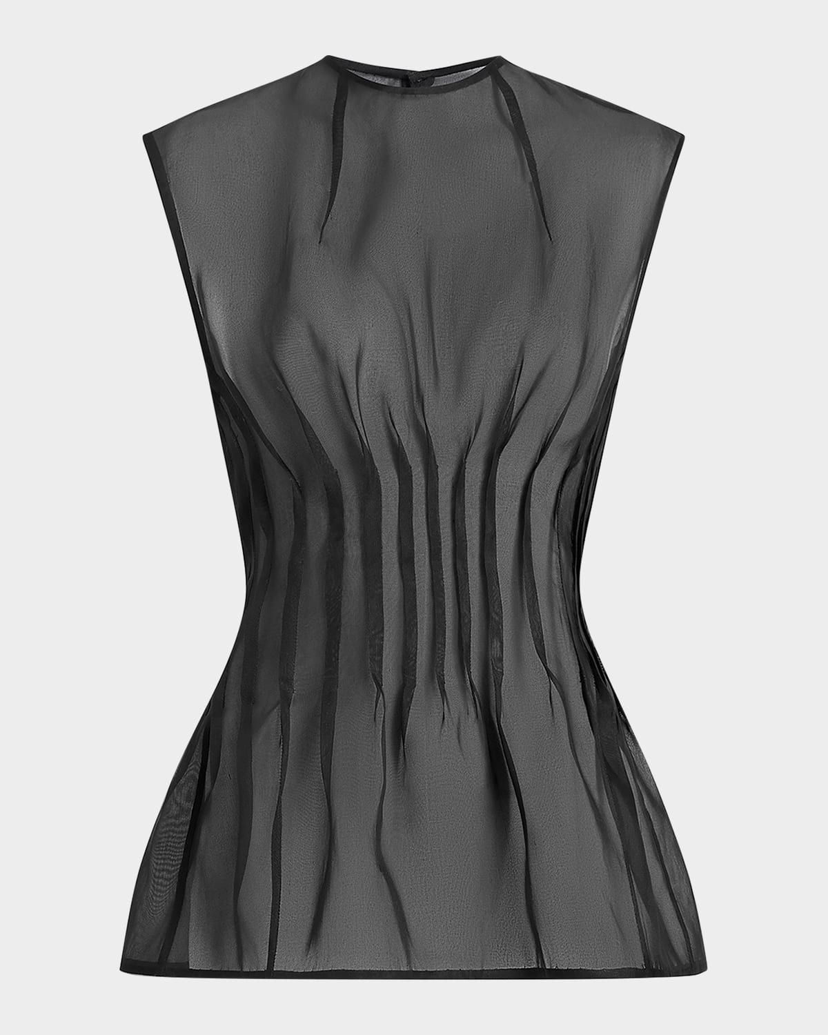 Westin Pleated Silk Top