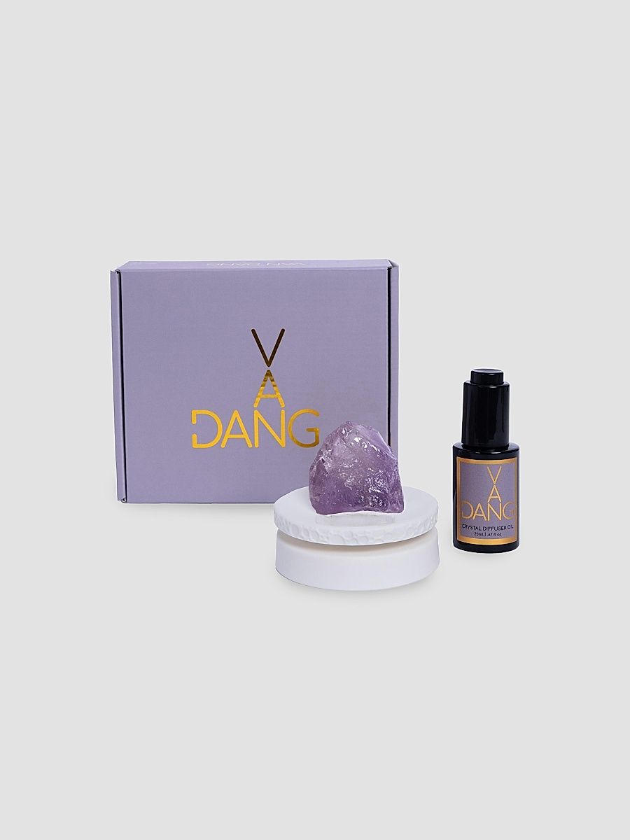 Buddhapada Diffuser Oil & Amethyst Crystal Meditation Set