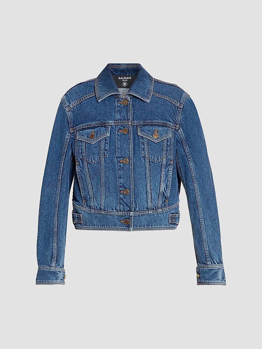 Balmain Women's Denim Jacket - Bleu Jean Fonce - Size 12
