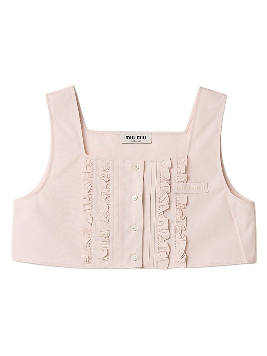 Women's Poplin Crop Top - Pink - Size 4