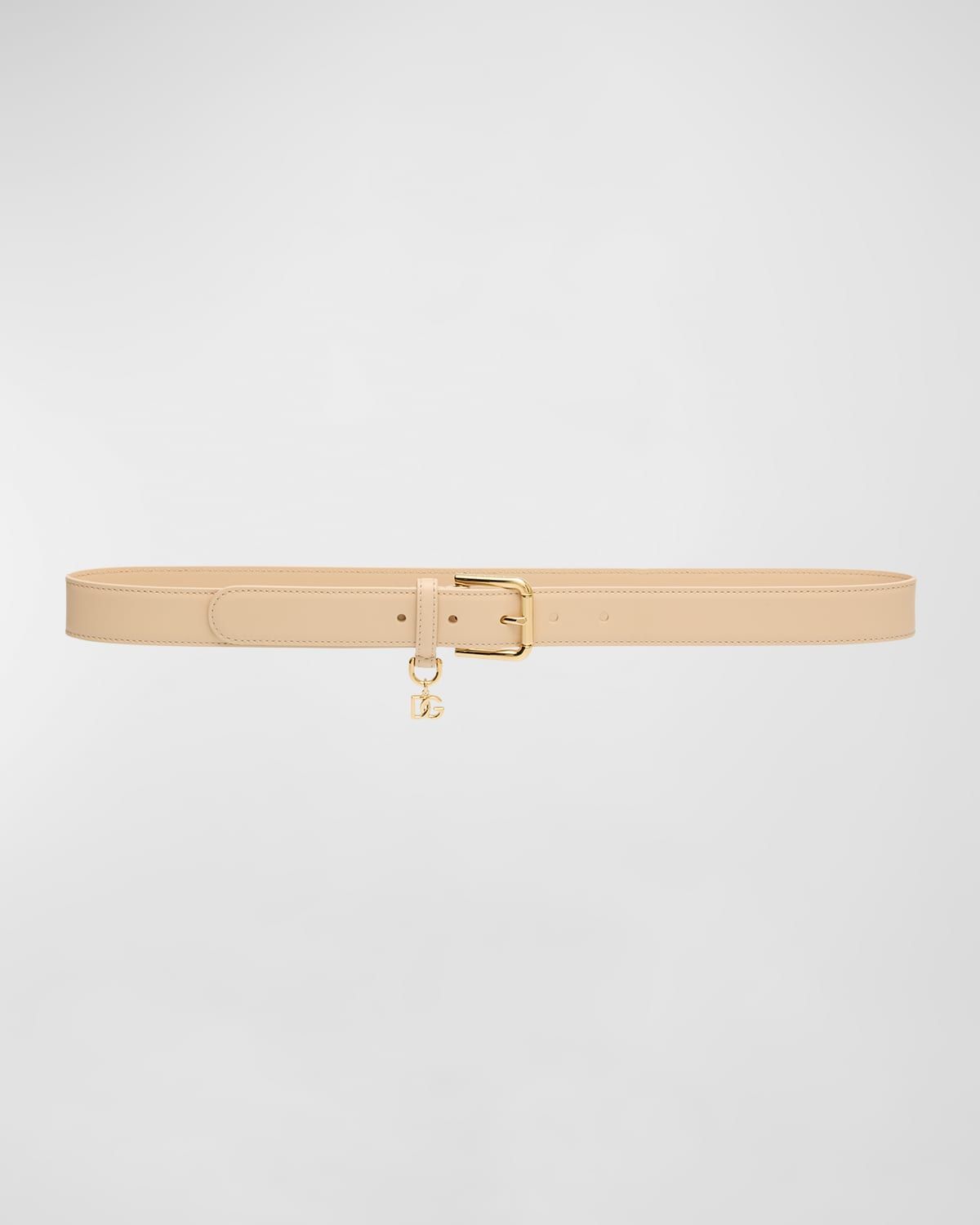 DG Charm Smooth Leather & Brass Belt