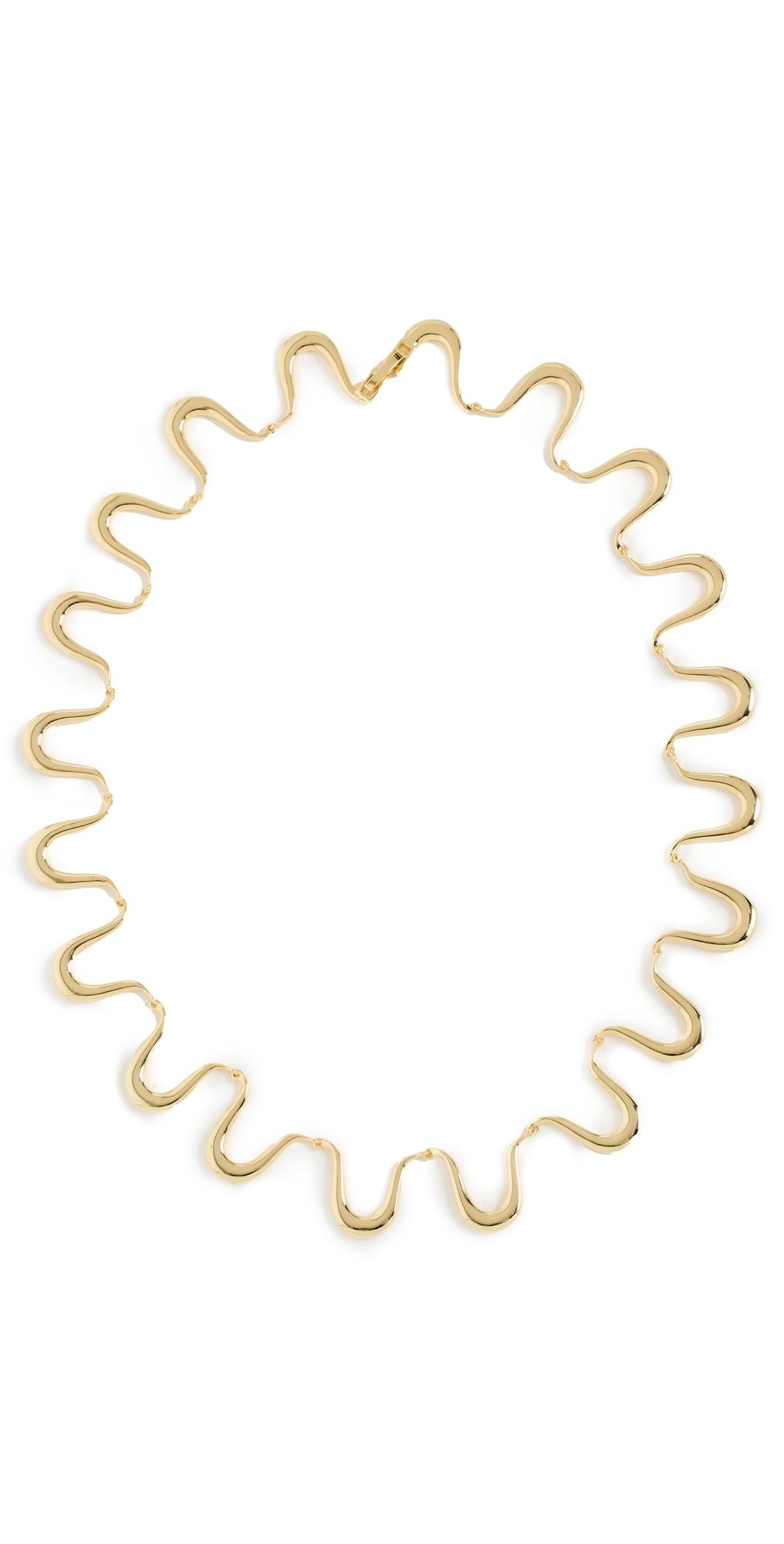 By Adina Eden Thin Squiggle Necklace Gold One Size