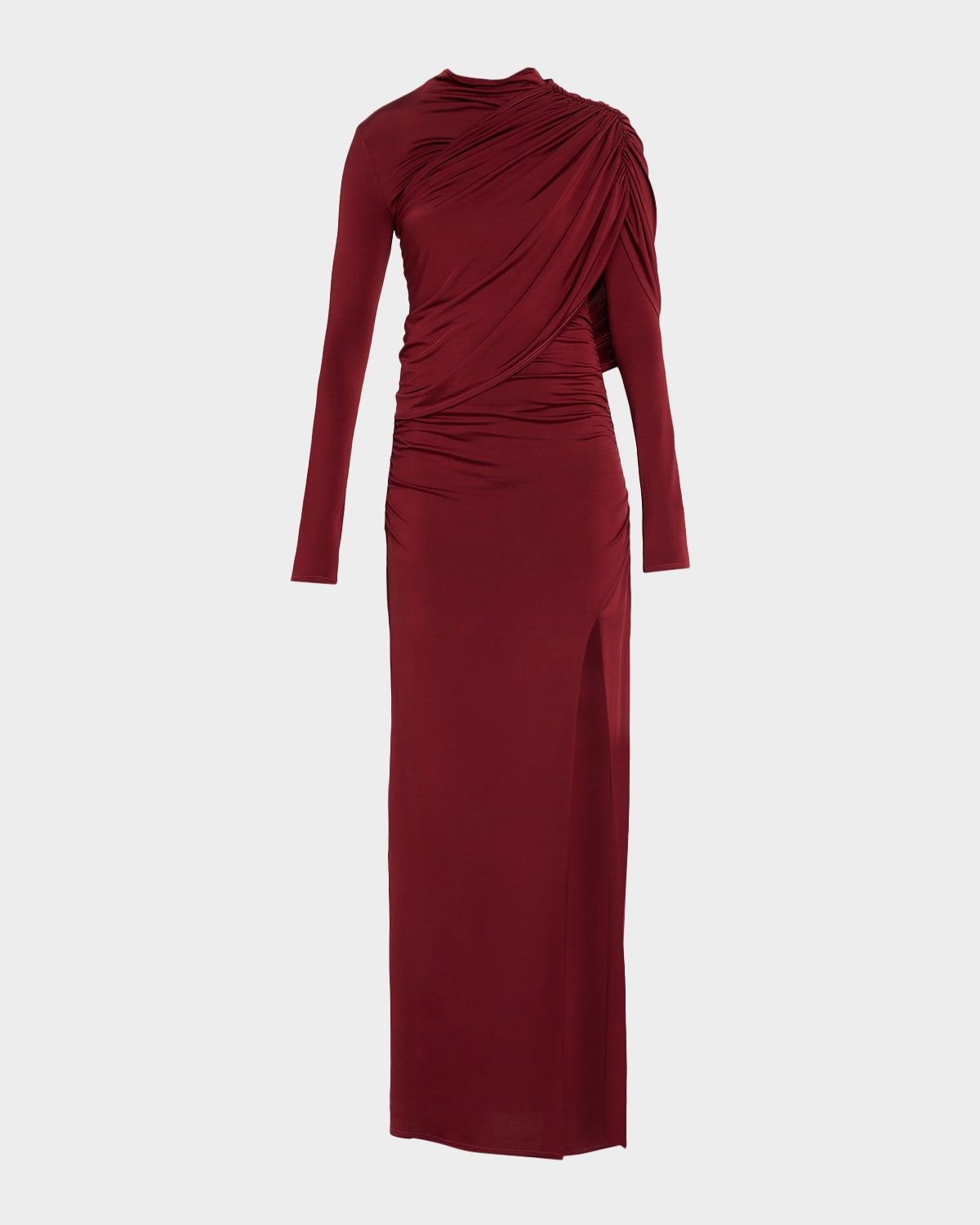Asymmetric Shawl Draped Jersey Gown