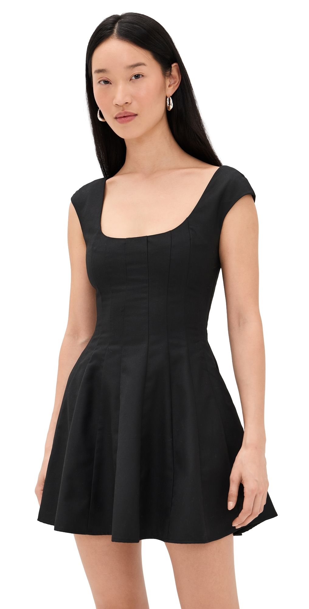GUIZIO Leila Twill Mini Dress Black XL