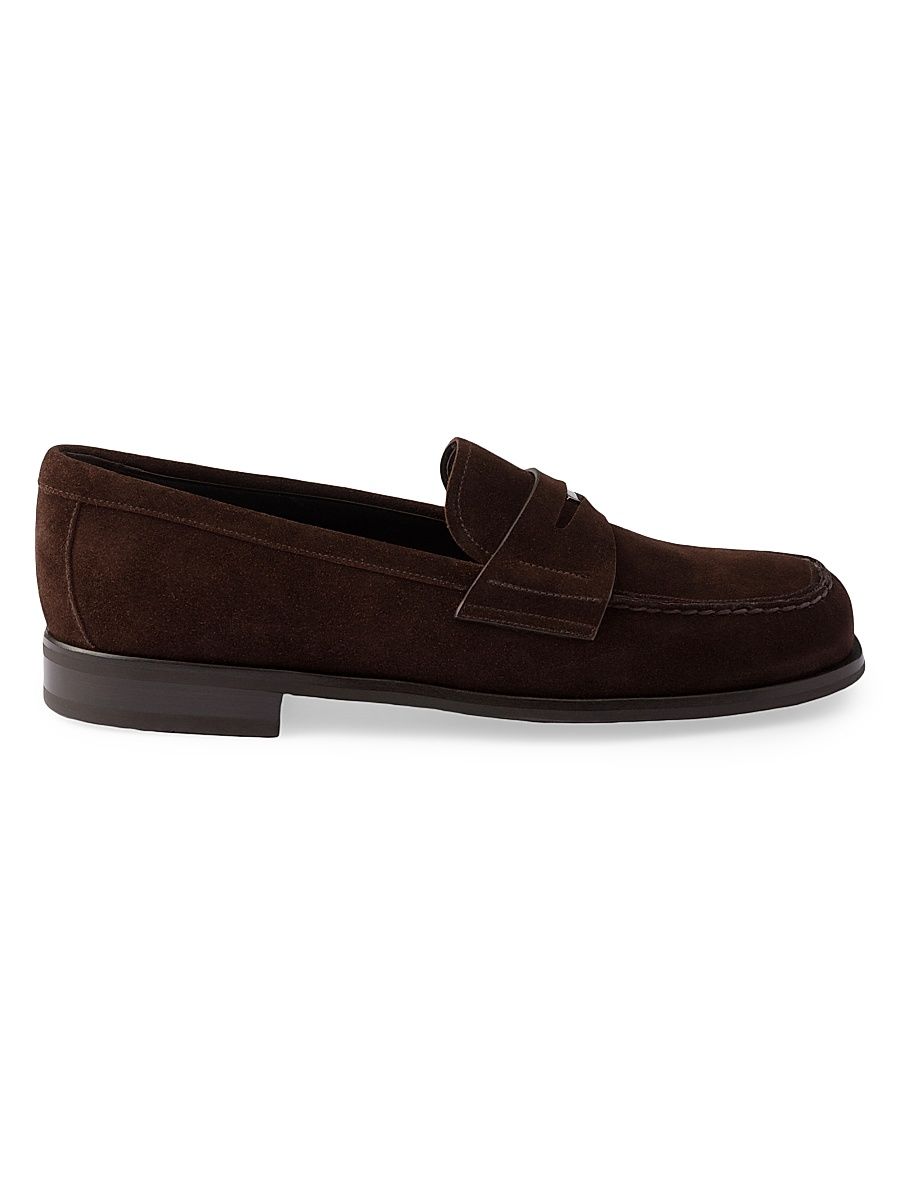 Men's Suede Loafers - Brown - Size 12