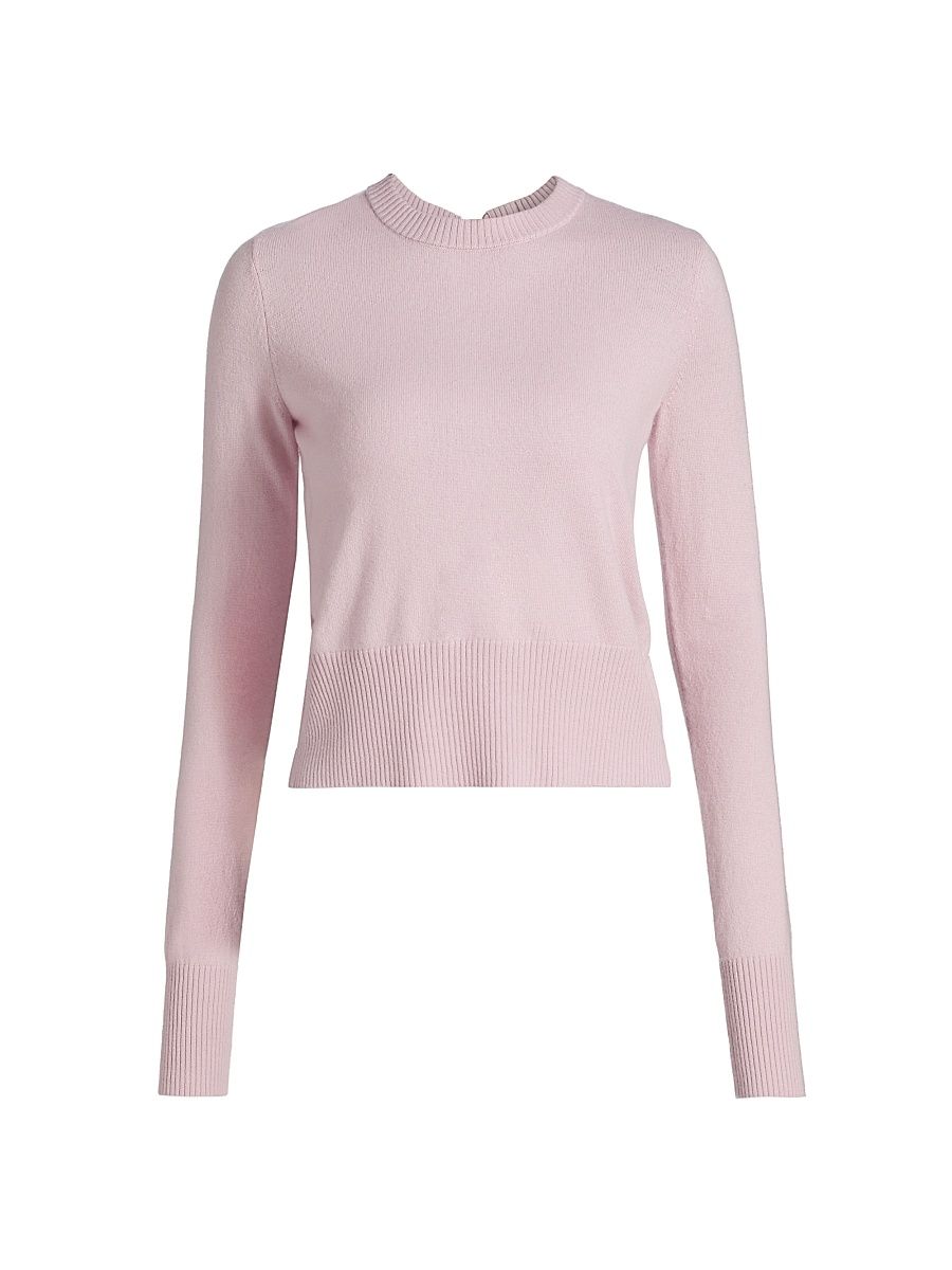 Women's Caja Reversible Wool-Cashmere Knit Top - Pink - Size Large