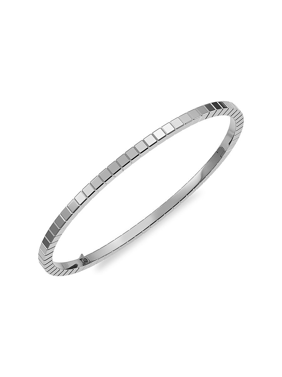 Women's 18K White Gold Ice Cube Bracelet - White Gold - Size Small