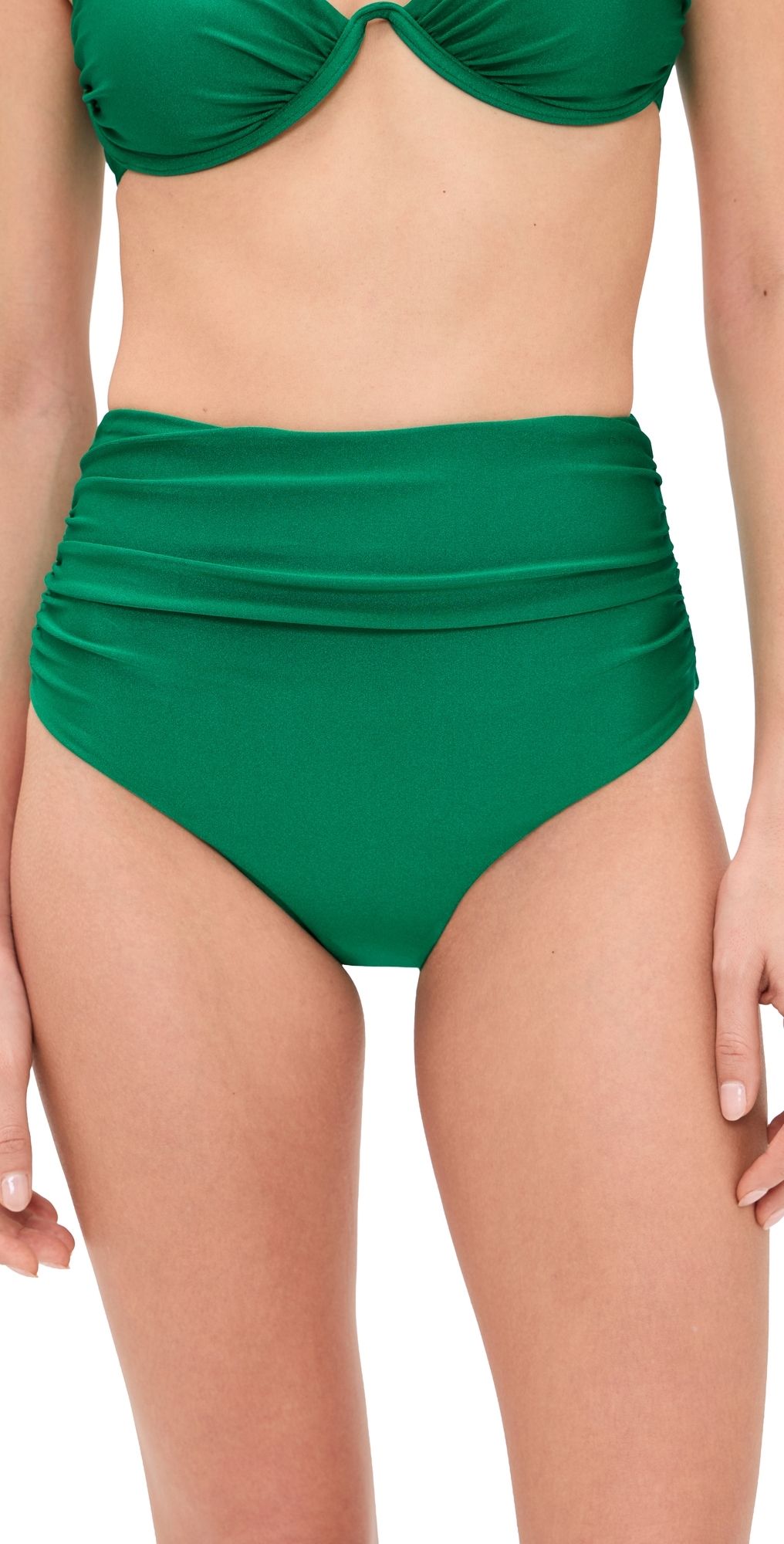 SIMKHAI Teya High Waisted Bikini Bottoms Kelly Green L