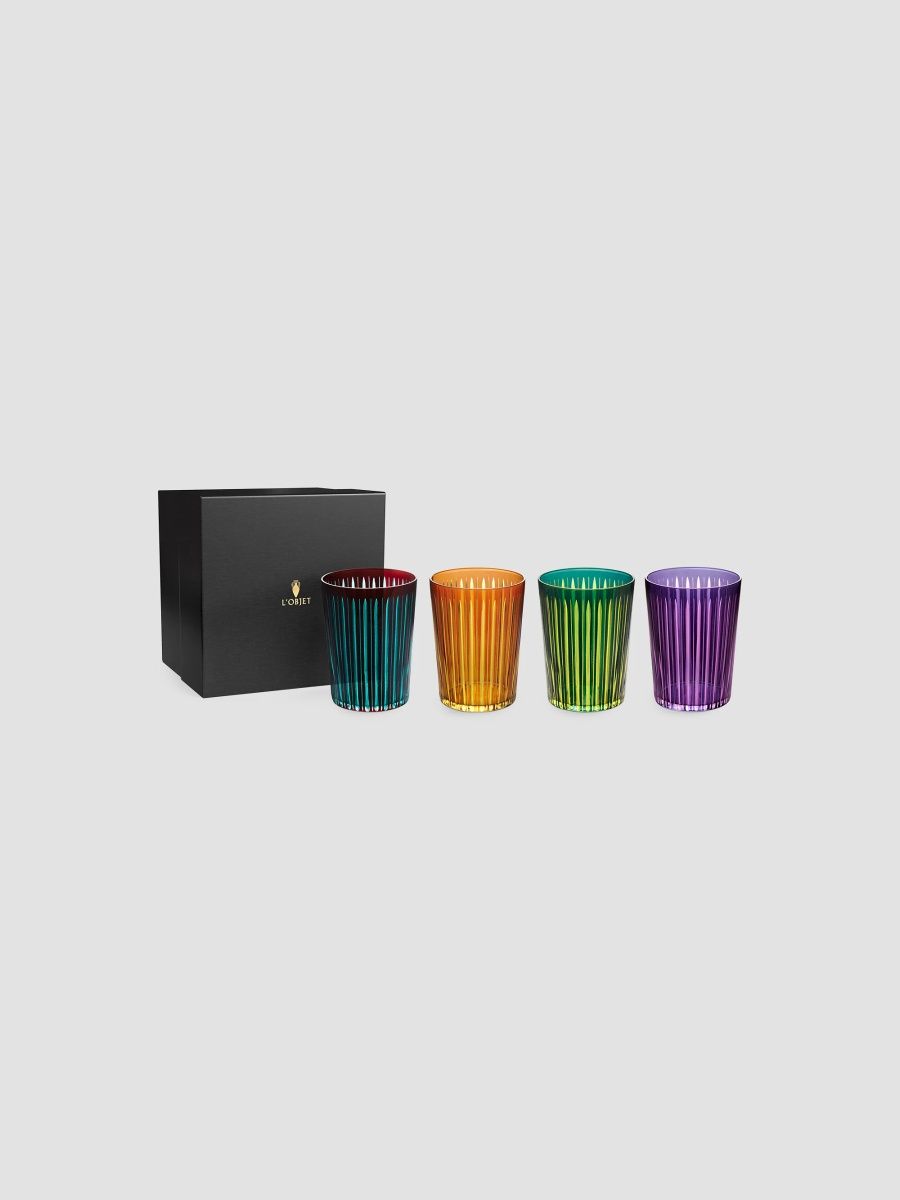 L'Objet Prism 4-Piece Assorted Highball Glass Set - Assorted