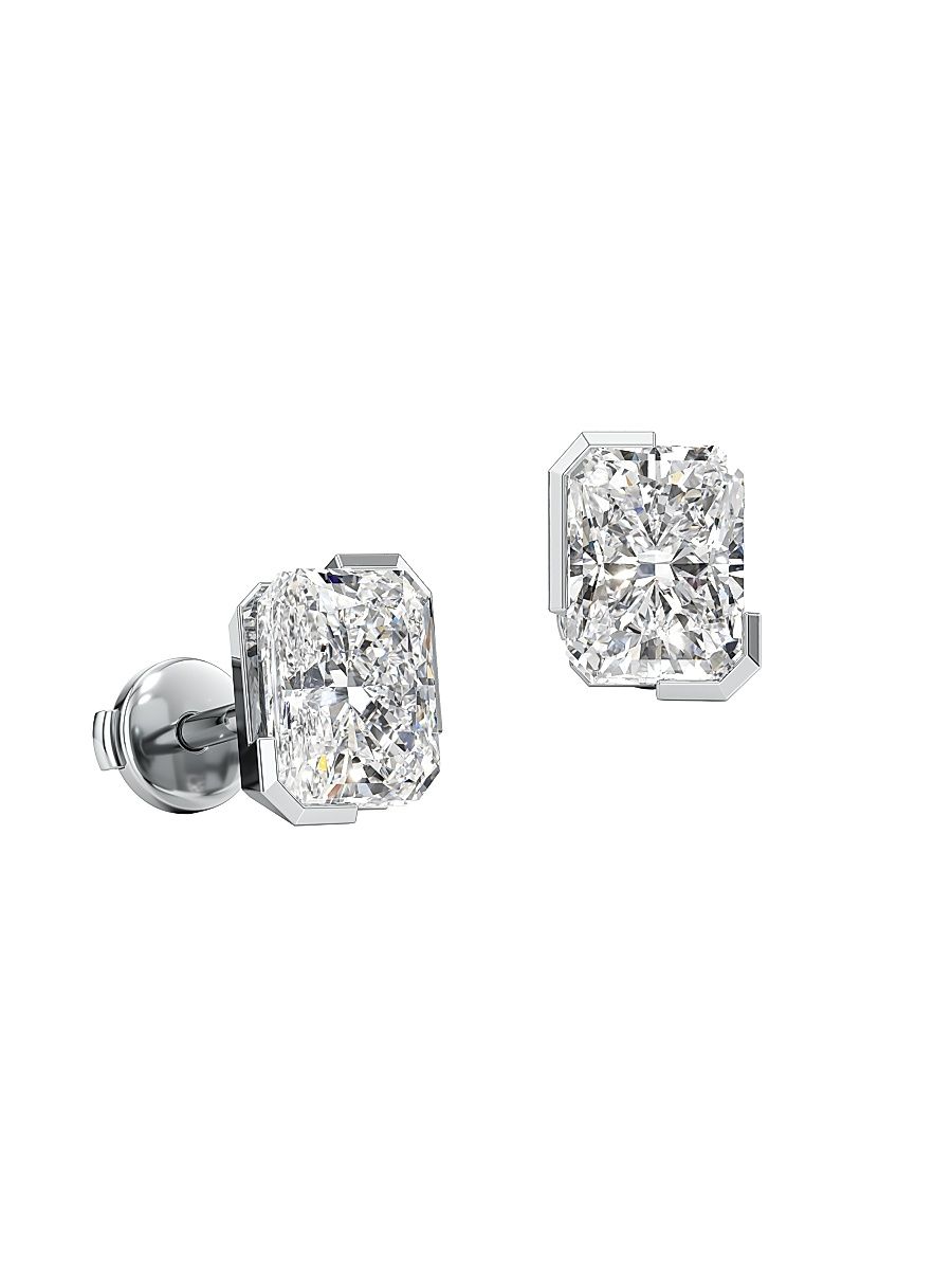 Women's Meta 18K White Gold & 2.08 TCW Lab-Grown Diamond Radiant-Cut Stud Earrings - White Gold
