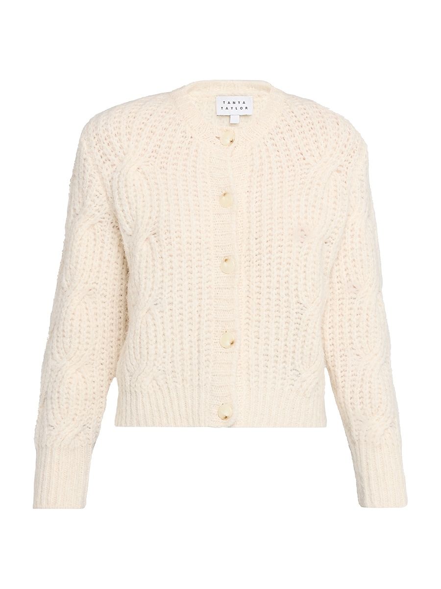 Women's Hale Cable-Knit Cardigan - Optic White - Size XL
