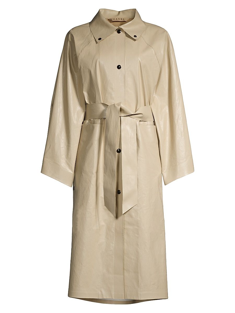 Women's Below Oil Belted Kimono Coat - Sand - Size Small
