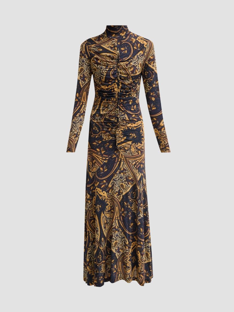 Ulla Johnson Women's Ida Gathered Seam Maxi Dress - Twilight Paisley - Size XL
