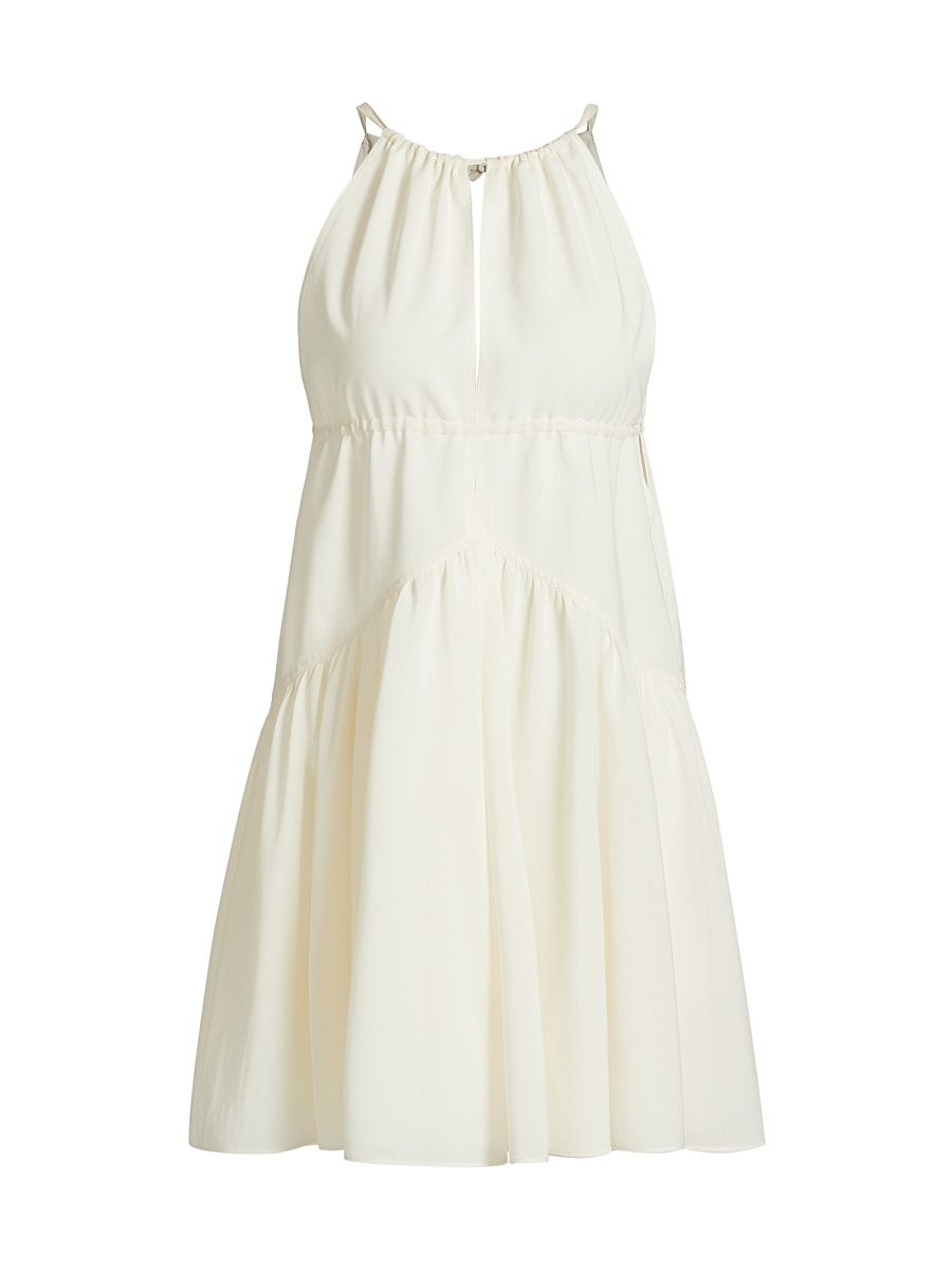 Women's Poplin Halter Tie Minidress - Ivory - Size 10