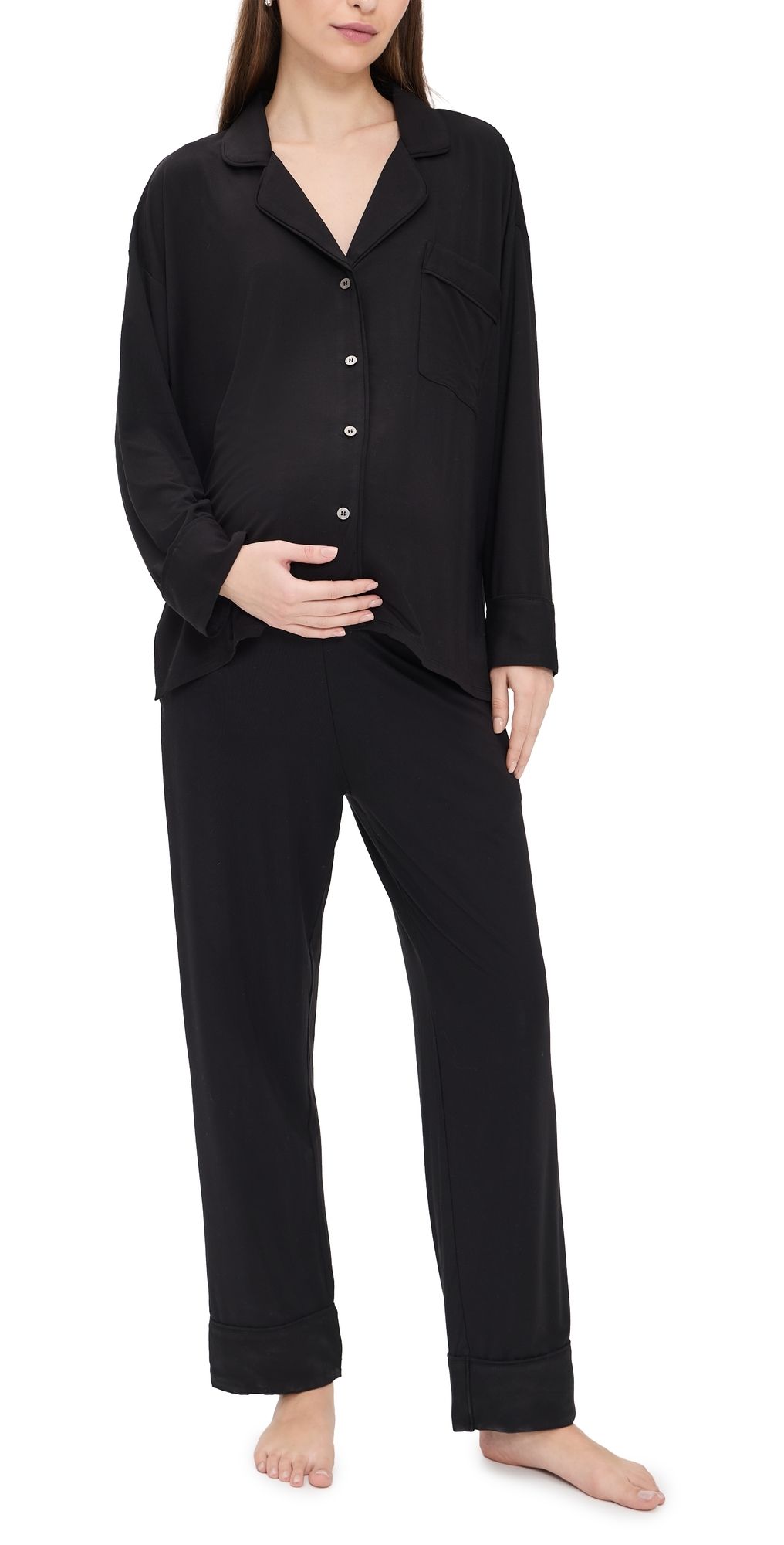 HATCH Ultra Soft Jersey Maternity Pajama Set Black M