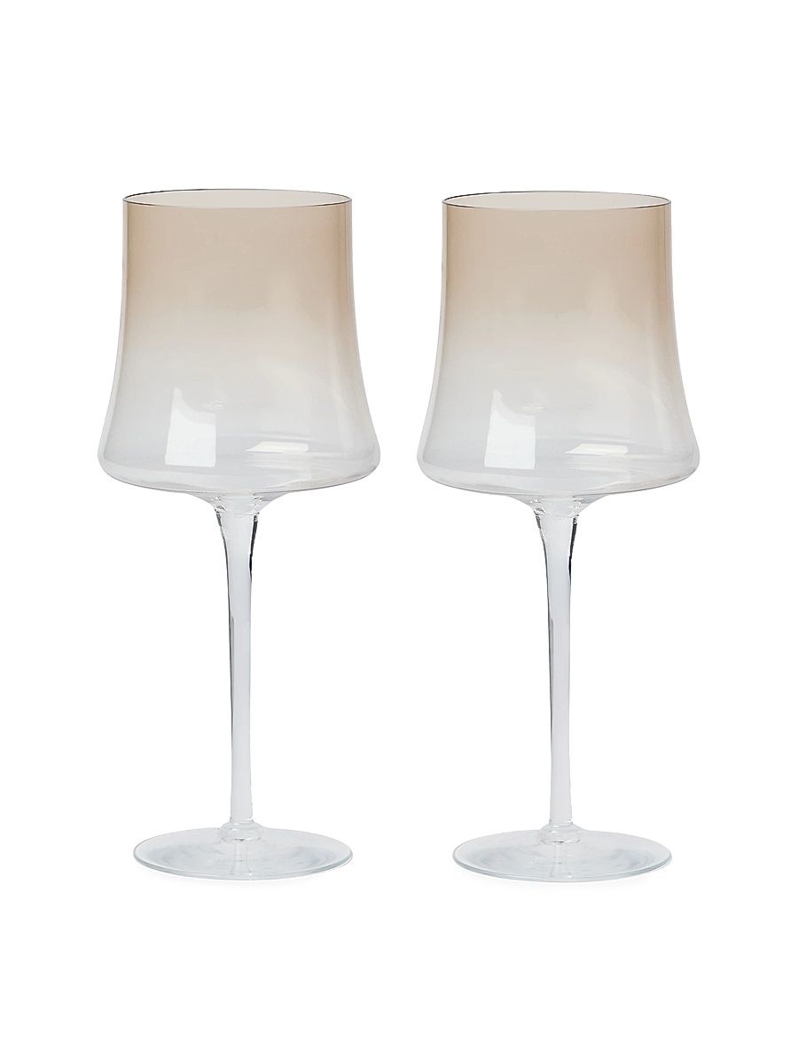 Pair of Murano Wine Glasses - Natural