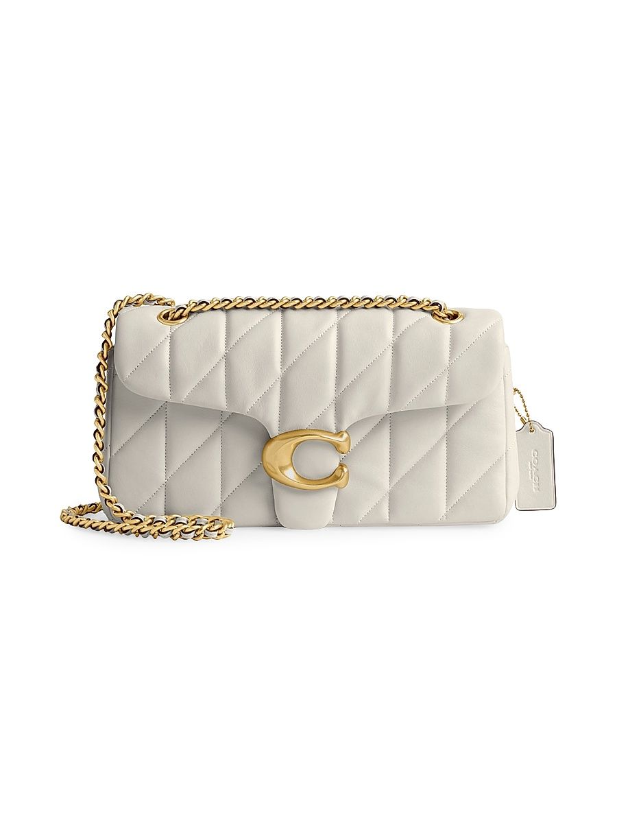 Women's Tabby Quilted Leather Shoulder Bag - Chalk