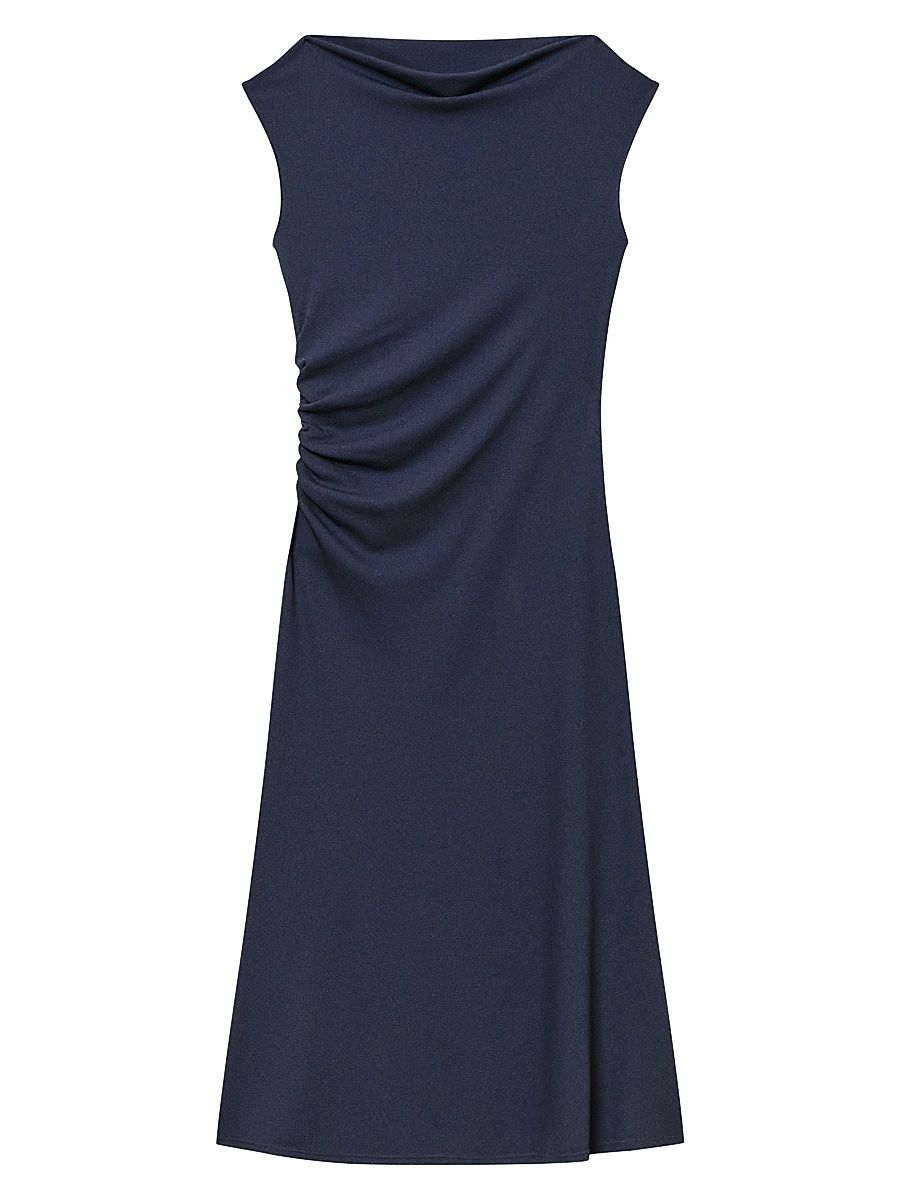 Women's Drape Boatneck Midi-Dress - Nocturne Navy - Size 12