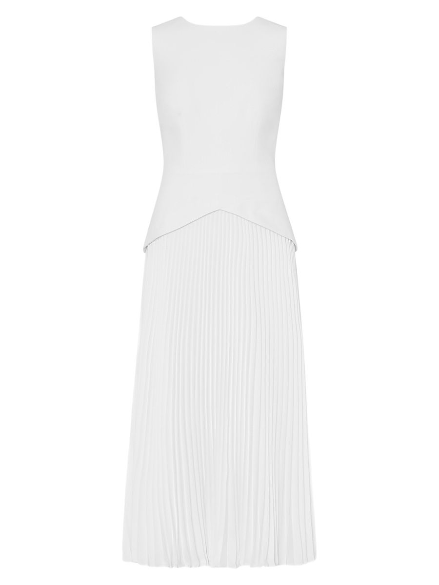 Women's Helen Pleated Midi-Dress - Ecru - Size 12
