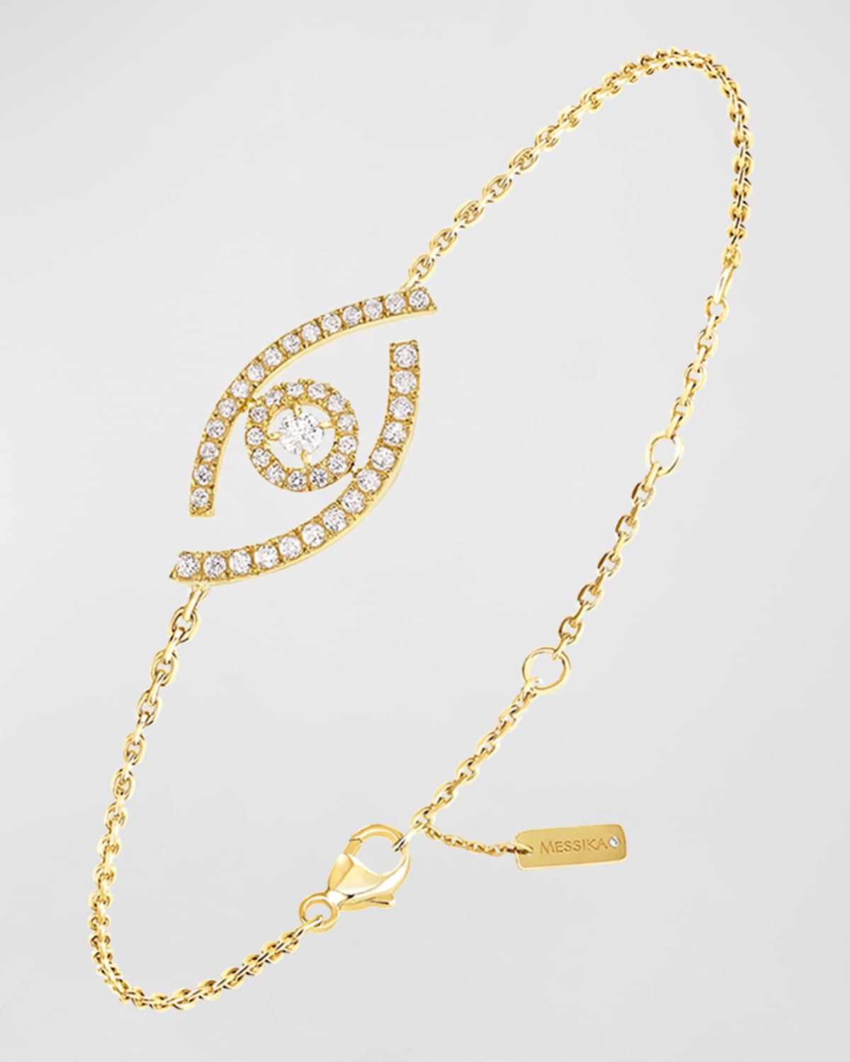 LUCKY EYE 18K YELLOW GOLD PAVE DIAMOND BRACELET